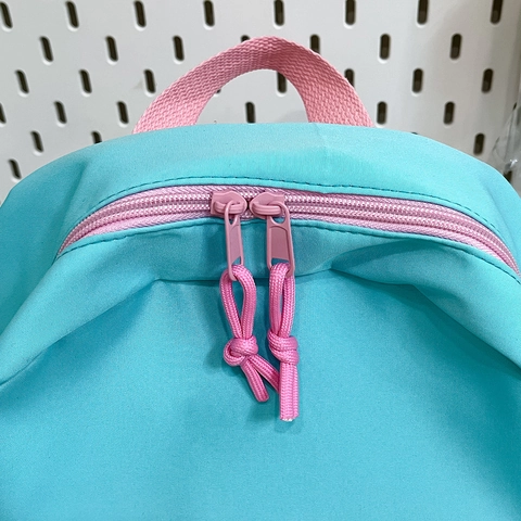 Nylon Backpack Contrast Color School Bag For Students Korean Ins Style Fresh Macaron Colors Large Capacity Durable