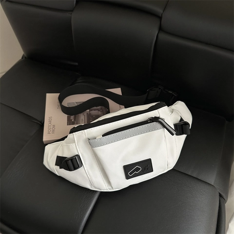 Sport Bauchtasche Nylon Oxford Tuch Reflektierende Sicherheitsstreifen Verstellbarer Riemen Für Radfahren Laufen Reise