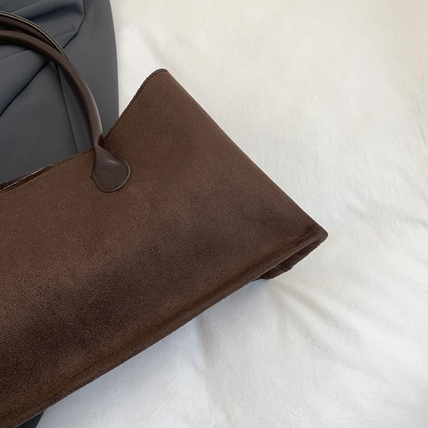 Borsa Tote Grande Capacità Pelle PU Smerigliata Borsa A Tralla Minimalista Per Donne Retro Pendolare Borsa Sottobraccio