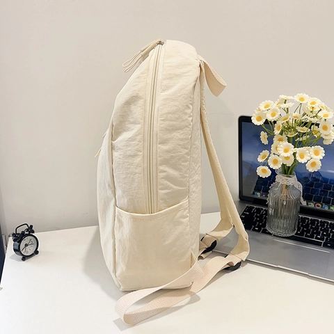 Mochila De Nailon Ligera Minimalista Color Sólido Casual Para Escuela Viajes Conmutar Unisex