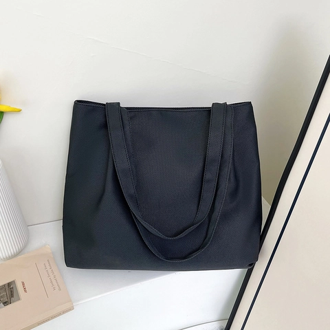 Sac Cabas En Toile Grande Capacité Femmes Travail École Sac À Main Épaule Avec Doubles Bretelles Fermeture Éclair