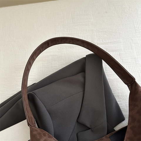 Grote Schoudertas Dames Luipaardprint Suèdetextuur Tote Tas Met Tasje Set Casual Woon-Werkverkeer Chic