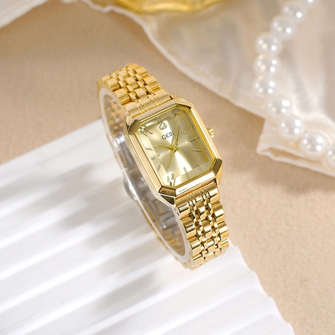 Elegante Orologio Al Quarzo Da Donna Cassa Rettangolare Ottagonale Cinturino In Acciaio Inossidabile Orologio Minimalista