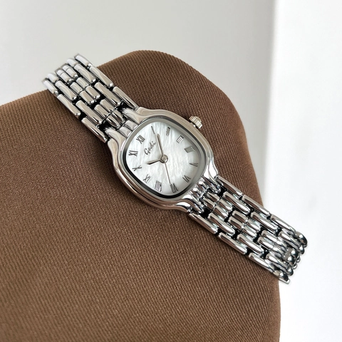 Orologio Al Quarzo Da Donna Lega Quadrante In Madreperla Numeri Romani Retro Moda Elegante Delicato Lusso Orologio Dama