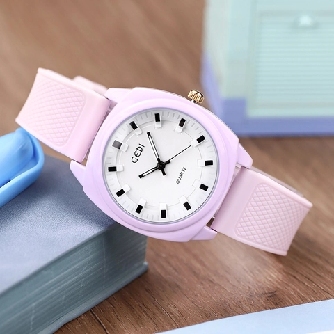 Orologio Al Quarzo Moda Donna Cassa In Lega Cinturino In Silicone Impermeabile Minimalista Studente Chic Analogico