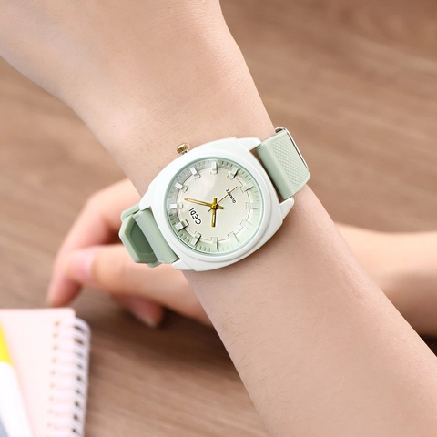 Orologio Al Quarzo Moda Donna Cassa In Lega Cinturino In Silicone Impermeabile Minimalista Studente Chic Analogico