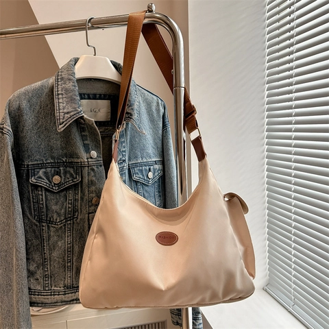 Bolso Tote De Gran Capacidad Tela Oxford Bolso De Hombro Correa Ancha Ajustable Casual Para Mujeres