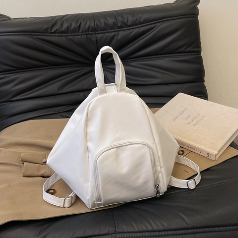 Geometrische Driehoekige Rugzak Dames PU Leer Grote Capaciteit Mode Schoudertas Streetwear Handtas