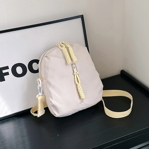 Bolso Bandolera Casual de Nailon para Mujer Bolso de Hombro Cuadrado Pequeño Con Correa Ajustable Color Sólido Mini Bolso de Viaje