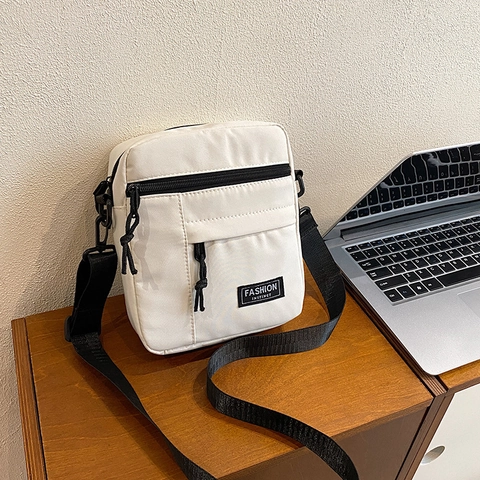 Mini Crossbody Bag Nylon Lightweight Small Square Shoulder Purse Multi Pocket Casual Workwear Streetwear Unisex