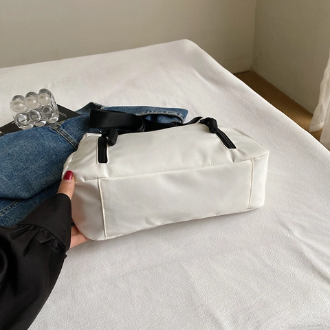 Sac Bandoulière Nylon Grand Sac Cabas Multi-Poches Messager Femmes Travail Quotidien Minimalisme Streetwear