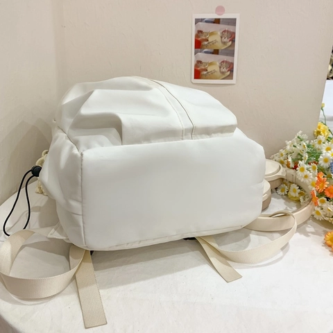 Sac À Dos En Nylon Minimaliste Grande Capacité Style Coréen Décontracté Sac De Voyage Scolaire Pour Étudiants