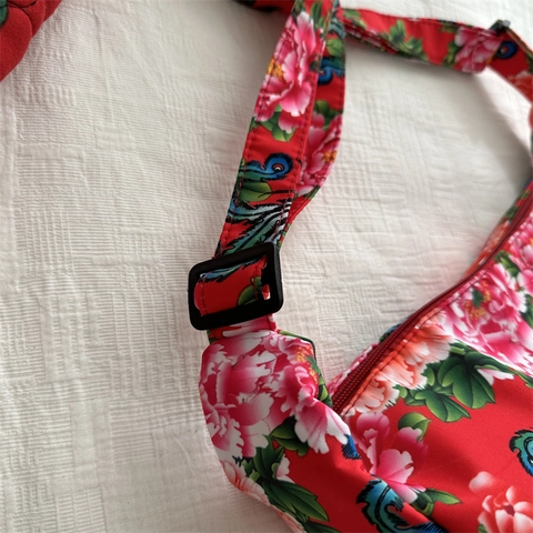 Sac Bandoulière En Toile Pour Femmes Motif Floral Chinois Traditionnel Phénix Grand Sac Hobo Bandoulière Réglable
