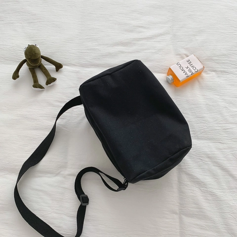 Große Kapazität Canvas Umhängetasche Breiter Verstellbarer Gurt Schultertasche Für Damen Lässig Student Street Style Reißverschluss