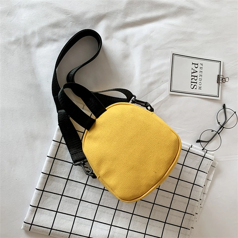 Mini Canvas Crossbody Messenger Bag Square Small Phone Purse With Adjustable Strap Streetwear For Women