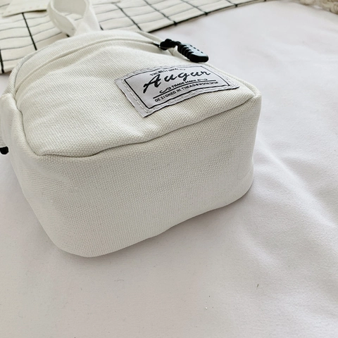 Mini Canvas Crossbody Bag For Women Girls Square Shoulder Bag With Adjustable Strap Zipper Small Square Purse