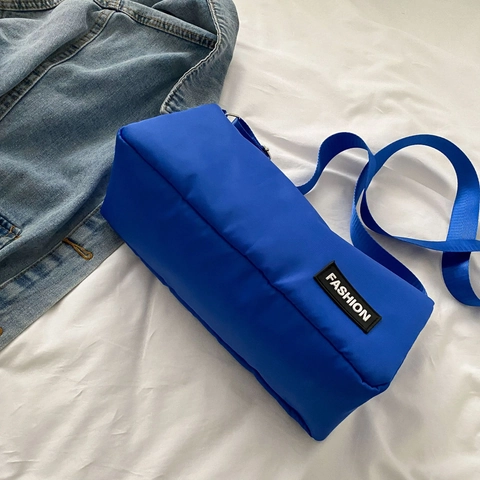 Damen Umhängetasche Oxford Tuch Verstellbarer Breiter Gurt Lässige Fitness Schultertasche Mode Aufnäher Street Solid Reißverschluss
