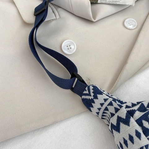 Ethnische Geometrische Muster Gewebte Segeltuchtasche Japanische Vintage Umhängetasche Mit Großer Kapazität Für Damen