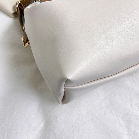 Women Dumpling Bag With Pleated Scrunchie Handle PU Leather Solid Color Crossbody Shoulder Bag Fashion Trendy Style