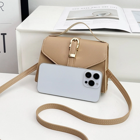 Mini PU Leren Messenger Bag Voor Dames Handtas Met Handvat Crossbody Tas Retro Elegante Stijl Met Gouden Gesp