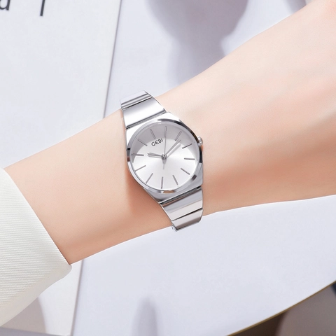 Elegante Damen Quarzuhr Wasserdicht Minimalistisch Legierung Gliederarmband Rundes Zifferblatt Analog Mode Armbanduhr