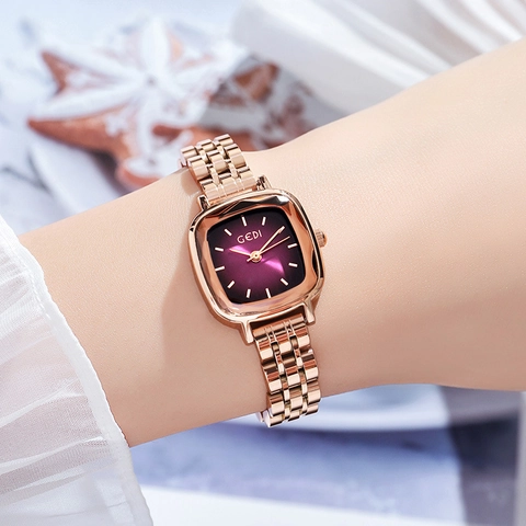 Orologio Da Donna Al Quarzo Cinturino In Acciaio Inossidabile Cassa In Lega Quadrato Vintage Chic Piccolo Quadrante