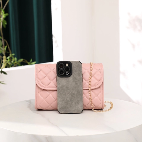 Schulter Umhängetasche Gesteppt PU Leder Metallkette Katzenkopf Anhänger Quaste Elegant Mode Party Frauen