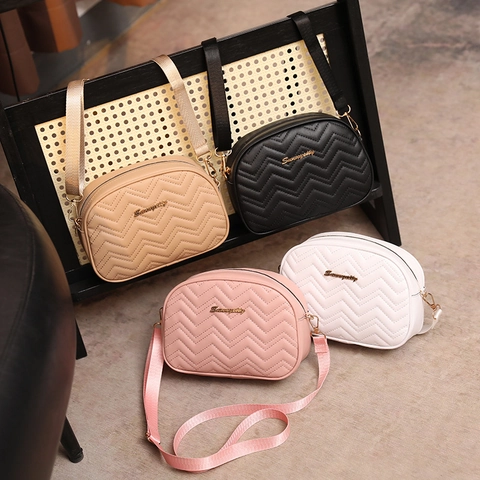 Bolso Bandolera De Cuero PU Acolchado Para Mujer Bolso De Hombro Elegante Con Patrón En V Y Correa Ajustable Bolso De Moda