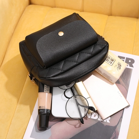 Gewatteerde Crossbody Tas Dames PU Leer Ruitpatroon Schoudertas Met Brede Letterprint Riem Veelzijdige Camera Tas