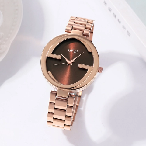Montre À Quartz Pour Femme En Acier Inoxydable Étanche Luxe Niche Mode Élégante Montre Bracelet Pour Dame Cadran Rond Bracelet Métal