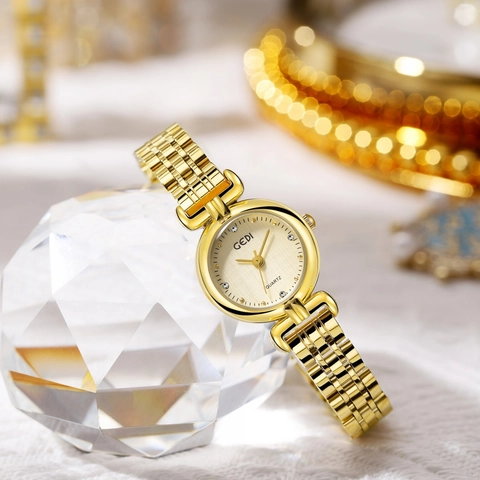 Women Quartz Watch Stainless Steel Strap Rhinestone Elegant Waterproof Retro Analog Wristwatch For Ladies