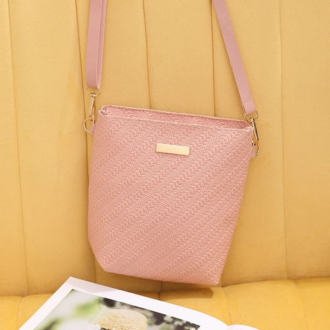 Gewebte Textur PU Leder Beuteltasche Damen Schulter Umhängetasche Mit Goldener Hardware Minimalistische Lässige Handtasche