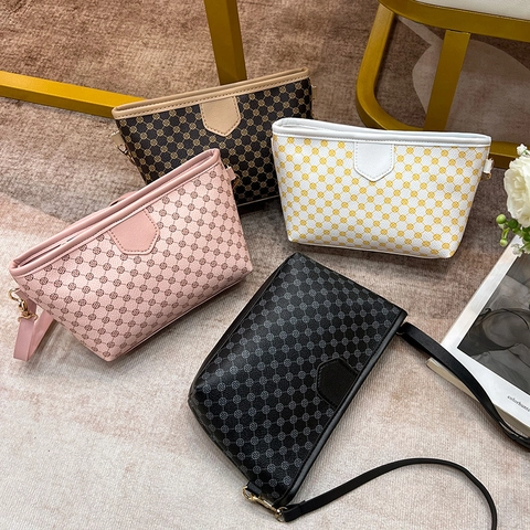 Sac Bandoulière en Cuir PU Rétro pour Femmes Motif Géométrique Circulaire Petit Sac Carré avec Garnitures Dorées Sacoche Quotidienne