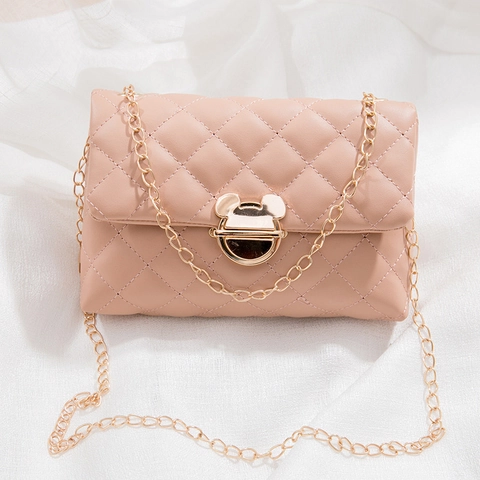 Borsa A Tracolla Trapuntata Pelle PU Catena Dorata Moda Borsa A Spalla Elegante Piccola Borsa Quadrata Donne
