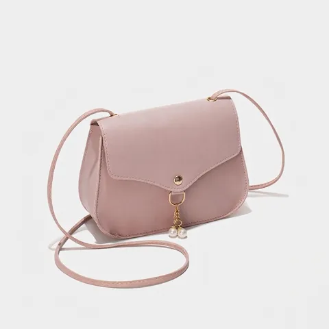 Borsa A Tracolla Da Donna In Pelle PU Con Pendente In Perla Artificial Bottone In Metallo Dorato Trama Litchi Piccola Borsa A Mano