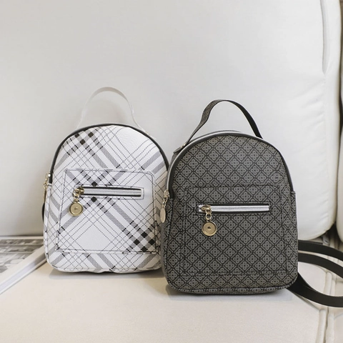 Mini Zaino Da Donna Moda Pelle PU Vintage Stampa Monogramma Piccolo Casuale Viaggio Scuola Per Ragazze
