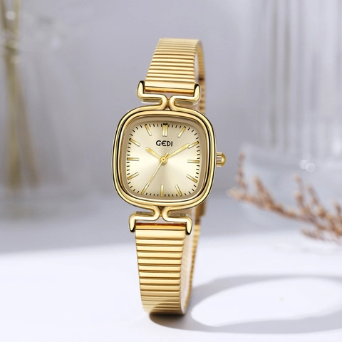 Women's Quartz Watch Vintage Cushion Case Alloy Bracelet Strap Waterproof Elegant Fashion Wristwatch For Lady Gift