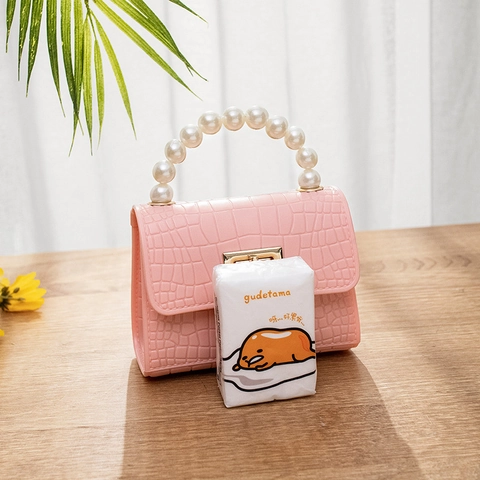 Mini Bolso Bandolera Para Mujer Estampado Cocodrilo Mango Perla Artificial Cadena Dorada Elegante Bolso De Mano Cuadrado Moda