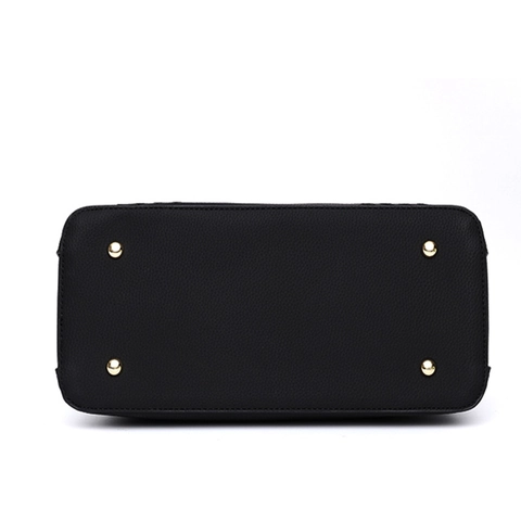 Borsa A Mano Da Donna In Pelle PU Texture Litchi Tote Con Manico Superiore Tracolla Rimovibile Cuciture A V Goffratura Intrecciata
