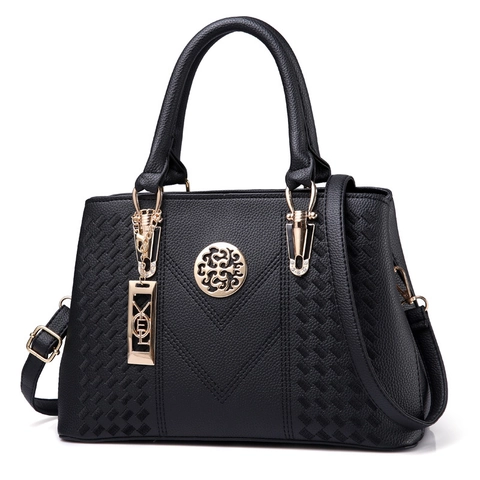 Sac À Main Femme En Cuir PU Texture Lychee Grande Capacité Sac À Bandoulière Matériel Doré Style Britannique Mode