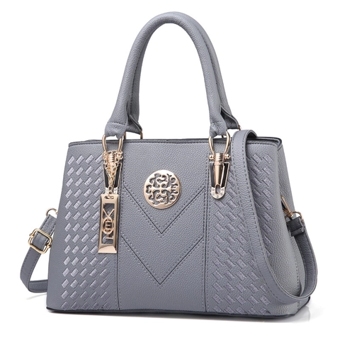 Sac À Main Femme En Cuir PU Texture Lychee Grande Capacité Sac À Bandoulière Matériel Doré Style Britannique Mode
