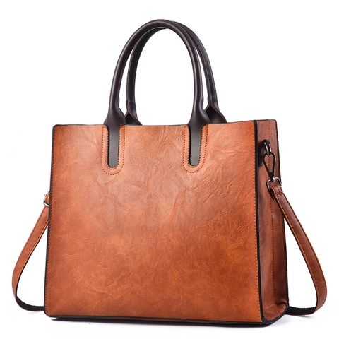 Borsa Tote Vintage Donna Pelle PU Grande Capacità Borsa A Mano Commuter Texture Litchi Borsa A Tracolla