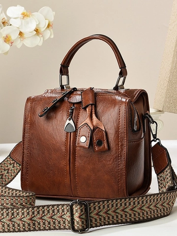 Borsa A Mano Boston Vintage Da Donna Pelle PU Retro Borsa A Tracolla Ampia Tracolla Intrecciata Bohémien Multi Zip Moda