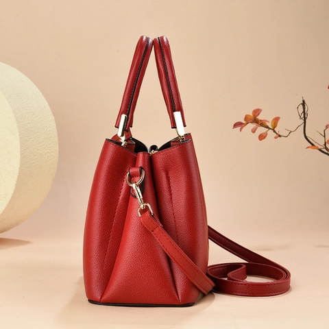 Borsa A Mano Da Donna Grande Capacità Pelle PU Borsa A Tracolla Con Elegante Ciondolo Ciliegia Perla Artificial Borsa A Spalla