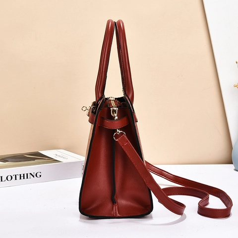 Women Handbag PU Leather Crocodile Litchi Pattern Structured Tote Strap Crossbody Shoulder Bag Capacity Gold Lock