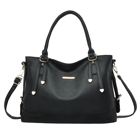 Borsa Da Donna Grande Capacità Borsa Tote Pelle PU Trama Litchi Con Tracolla Rimovibile Stile Retrò Pendolare