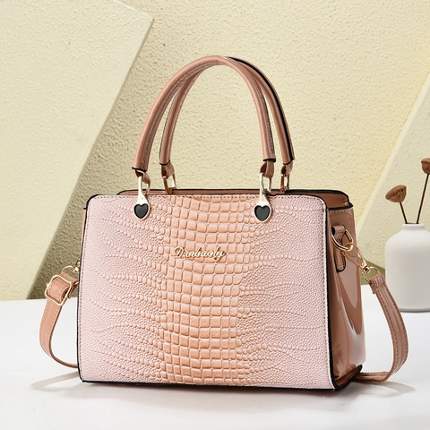 Borsa A Spalla Da Donna Con Motivo A Coccodrillo In Pelle PU Grande Capacità Elegante Tendenza Versatile
