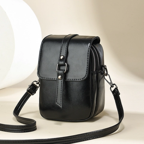 Sac Bandoulière Téléphone Cuir PU Femme Multi Compartiment Rétro Sacoche Épaule Sangle Réglable Minimaliste Mode Urbaine