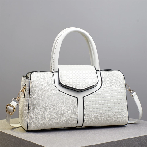 Sac À Main Femme Cuir PU Motif Crocodile Grande Capacité Sac Bandoulière Mode Élégant Décontracté