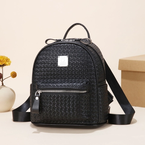 Zaino In Pelle PU Con Trama Intrecciata Retro Impermeabile Grande Capacità Antifurto Moda Viaggio Borsa Scuola Per Donne Studenti